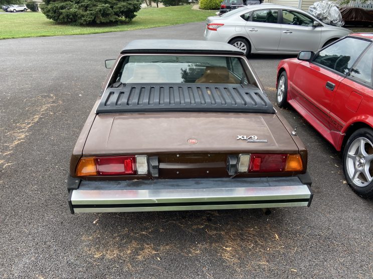 1980 Fiat X1/9 rear angle showing solid body