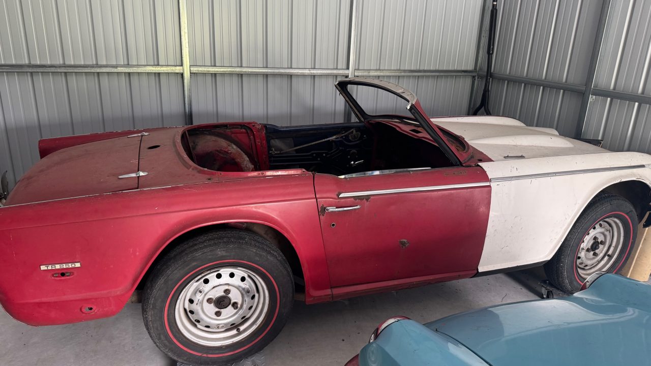 1973 White with Blue Stripe Triumph Spitfire