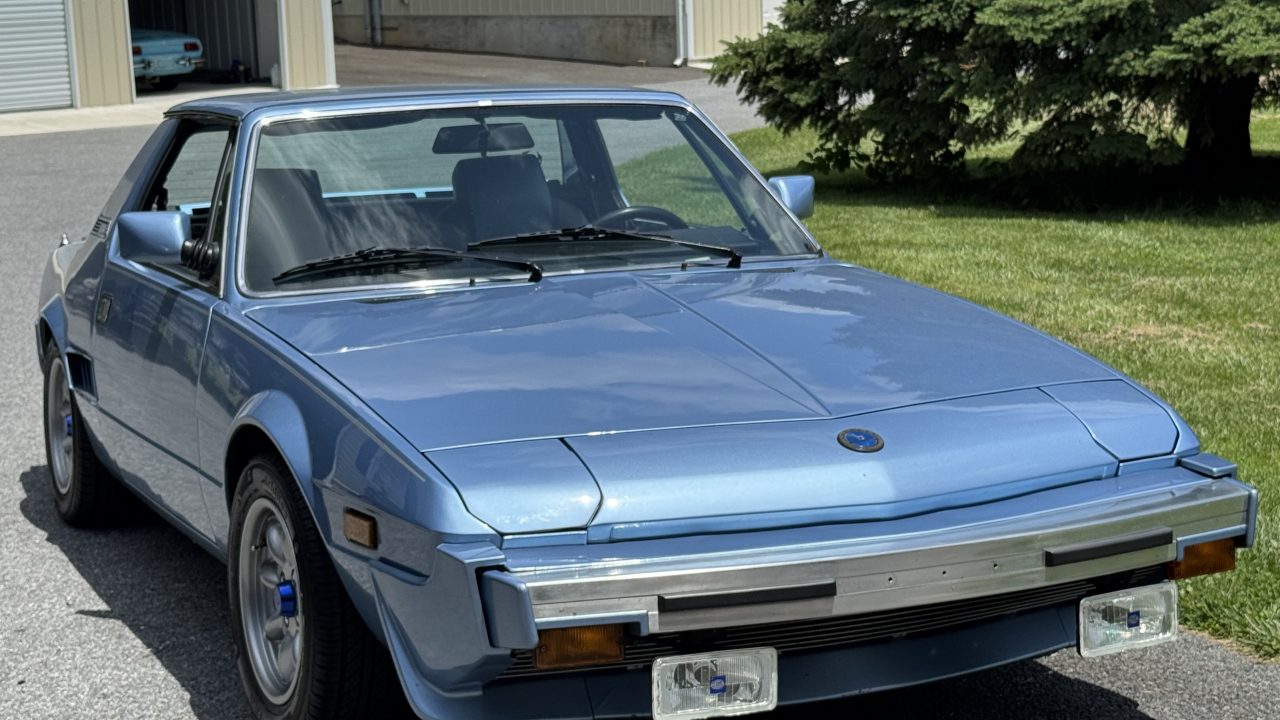 1973 White with Blue Stripe Triumph Spitfire